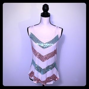 Sequined Chevron design tank